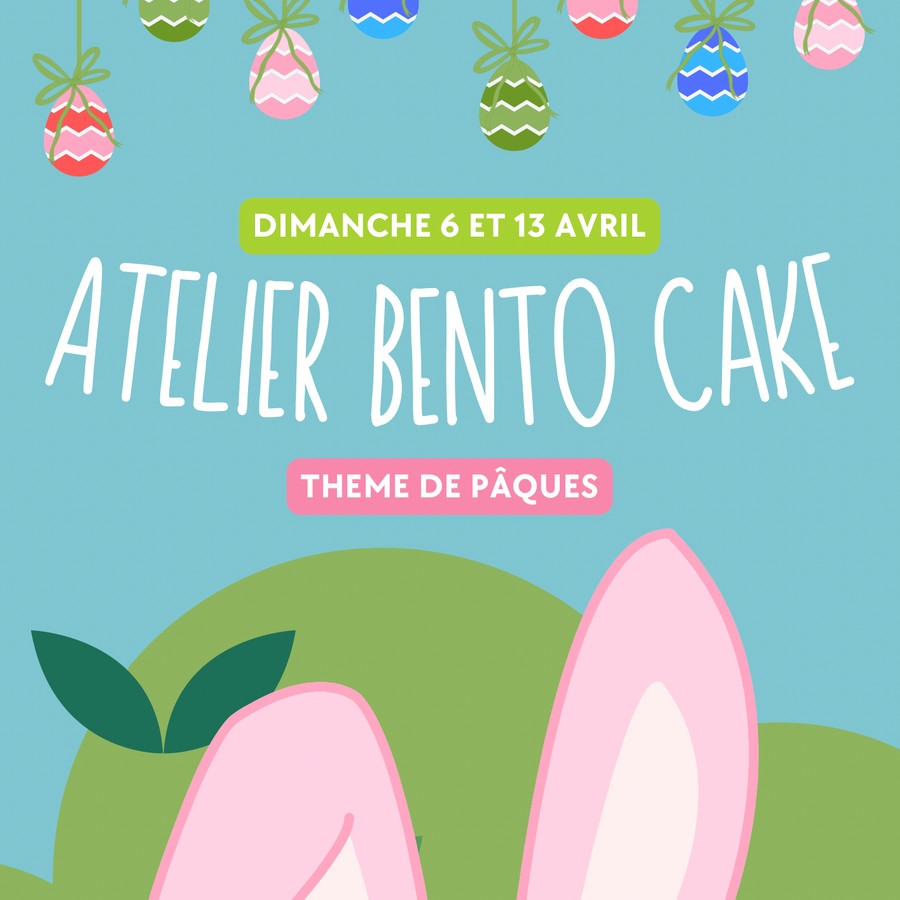 Affiche atelier bento cake thème de Pâques